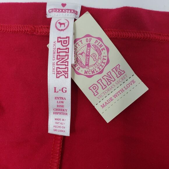 PINK Victoria's Secret Panties Womens Large Red Cheekster Hipster Underwear 2010 - Picture 6 of 10
